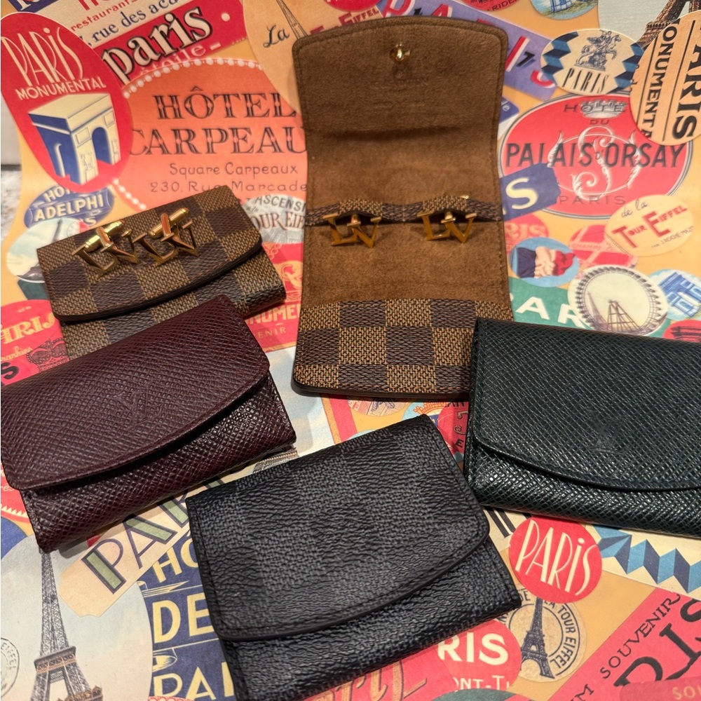 Louis Vuitton Cufflinks leather holder and LV Box